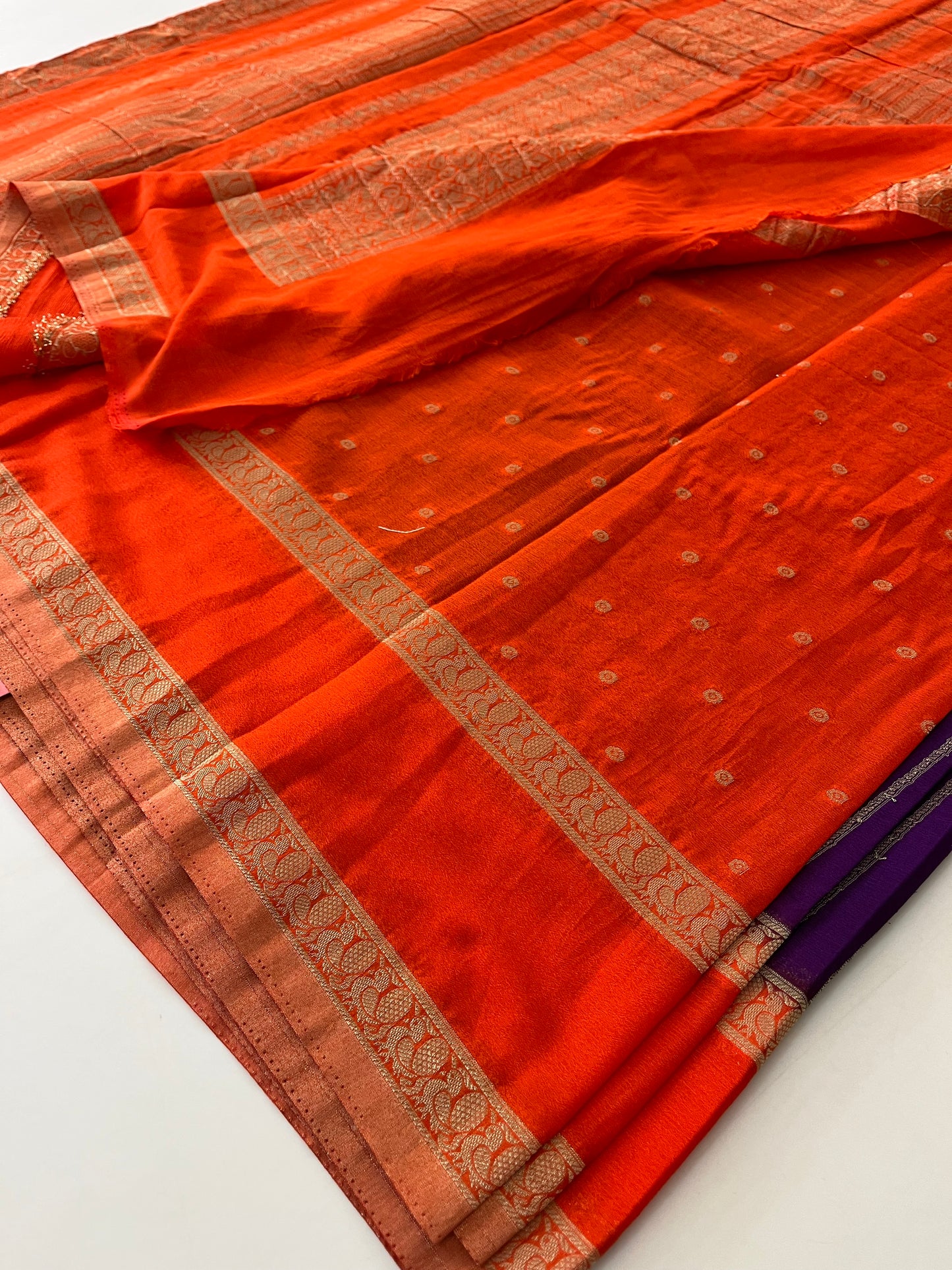 Designer crape Chinnon saree