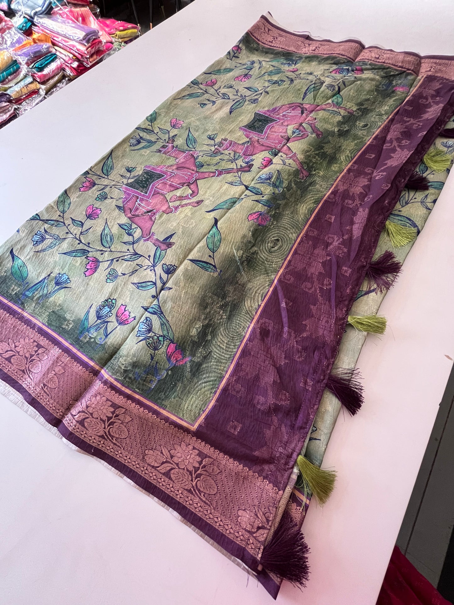 Printed Tussar fancy