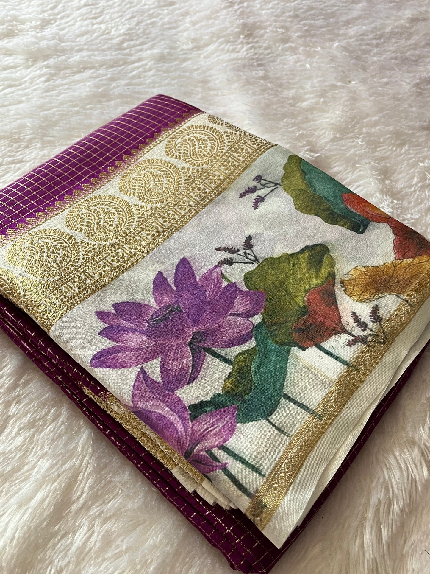 Designer Printed Crape Silk