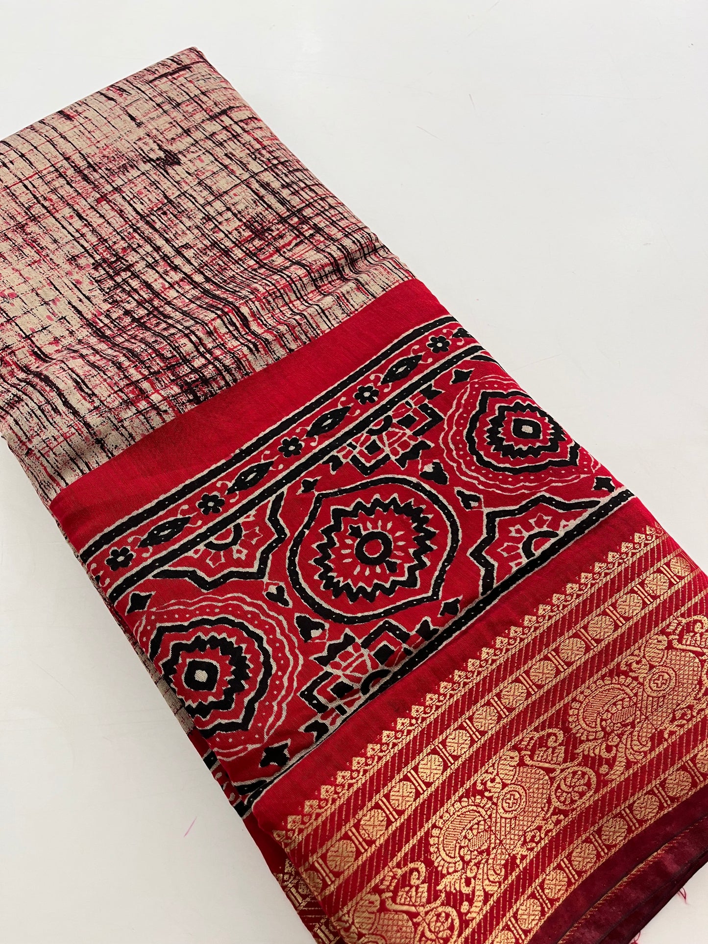 Bagru print fancy saree