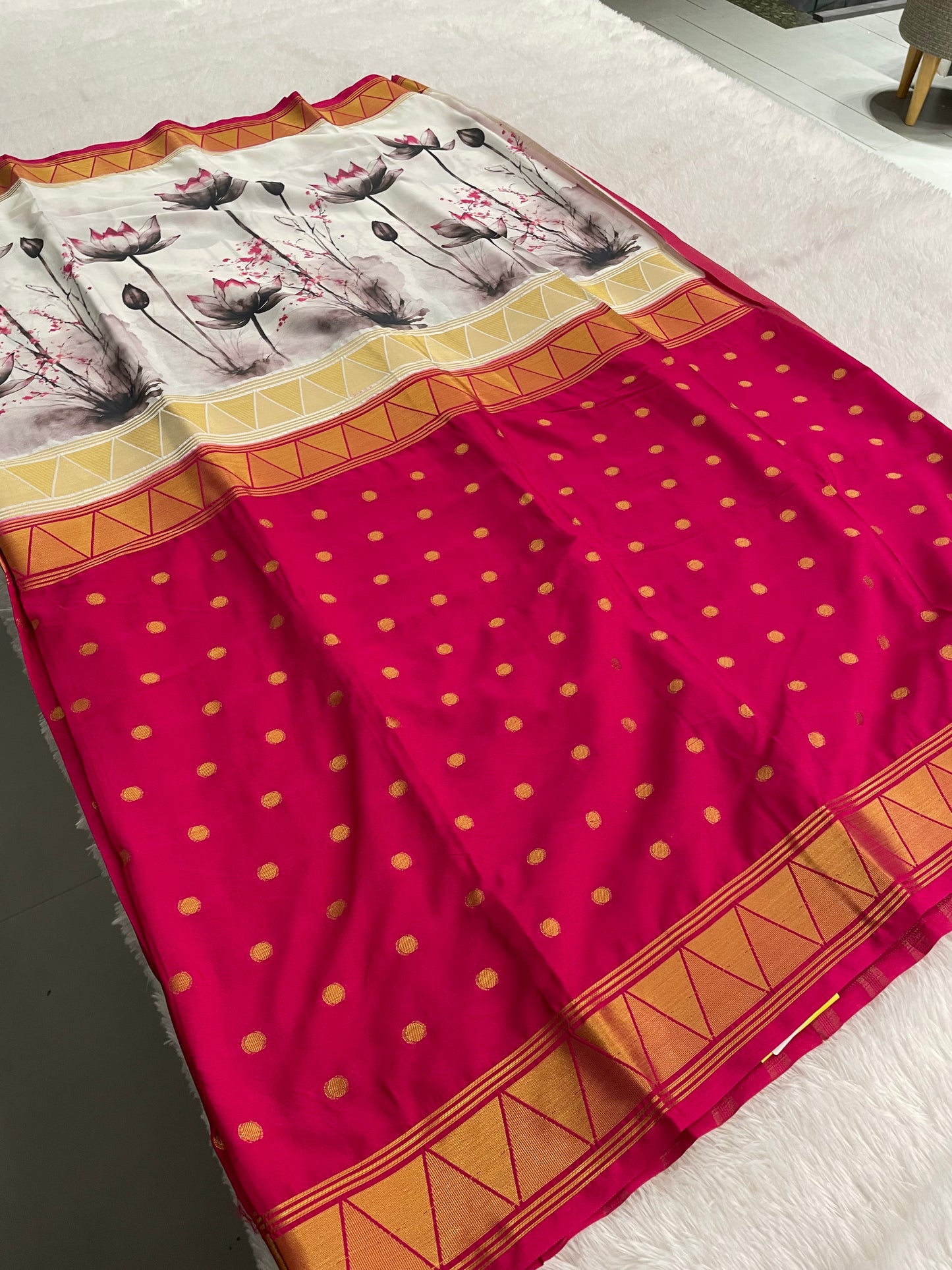 Printed crape silk