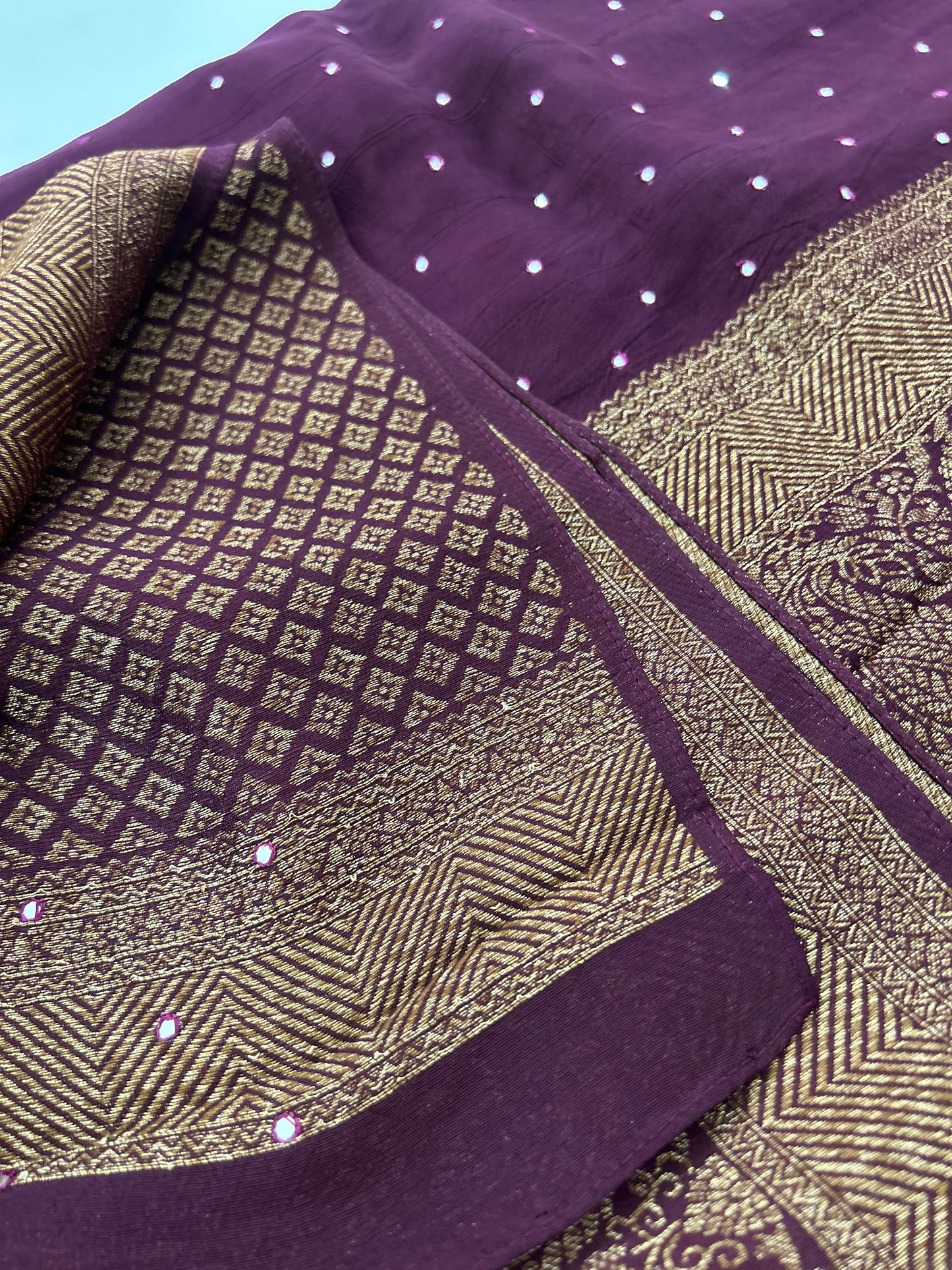 JUTE TUSSAR PREMIUM WITH MIRROR WORK-M22