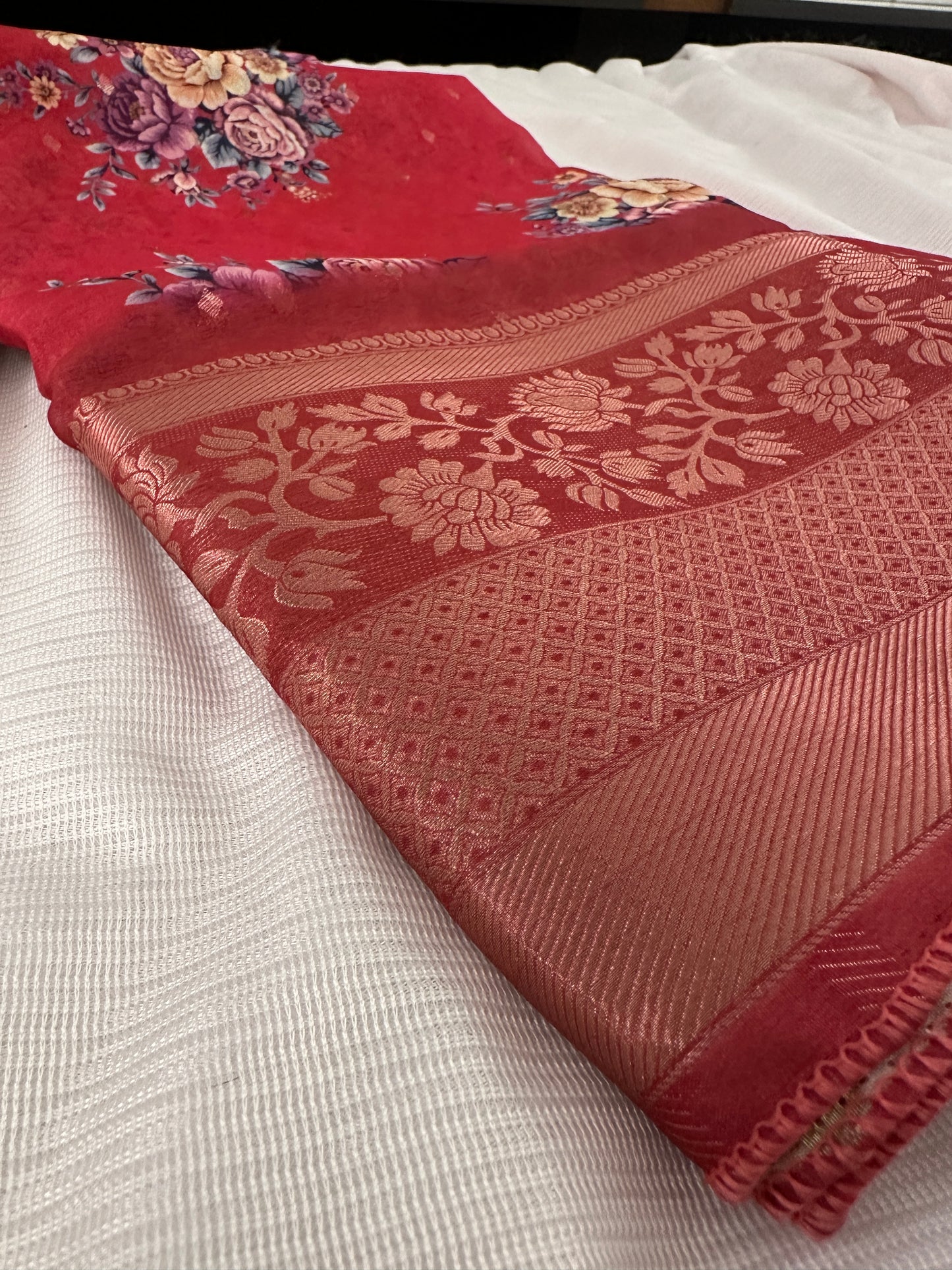 FLORAL ORGANZA SAREE