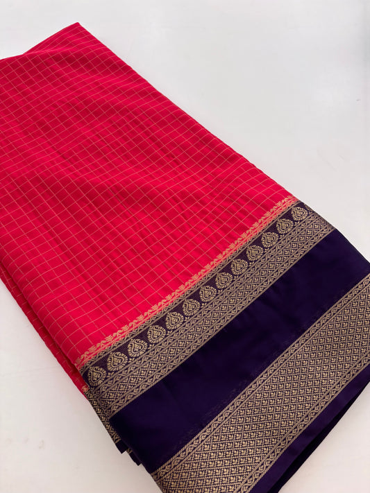 Crape silk fancy checks