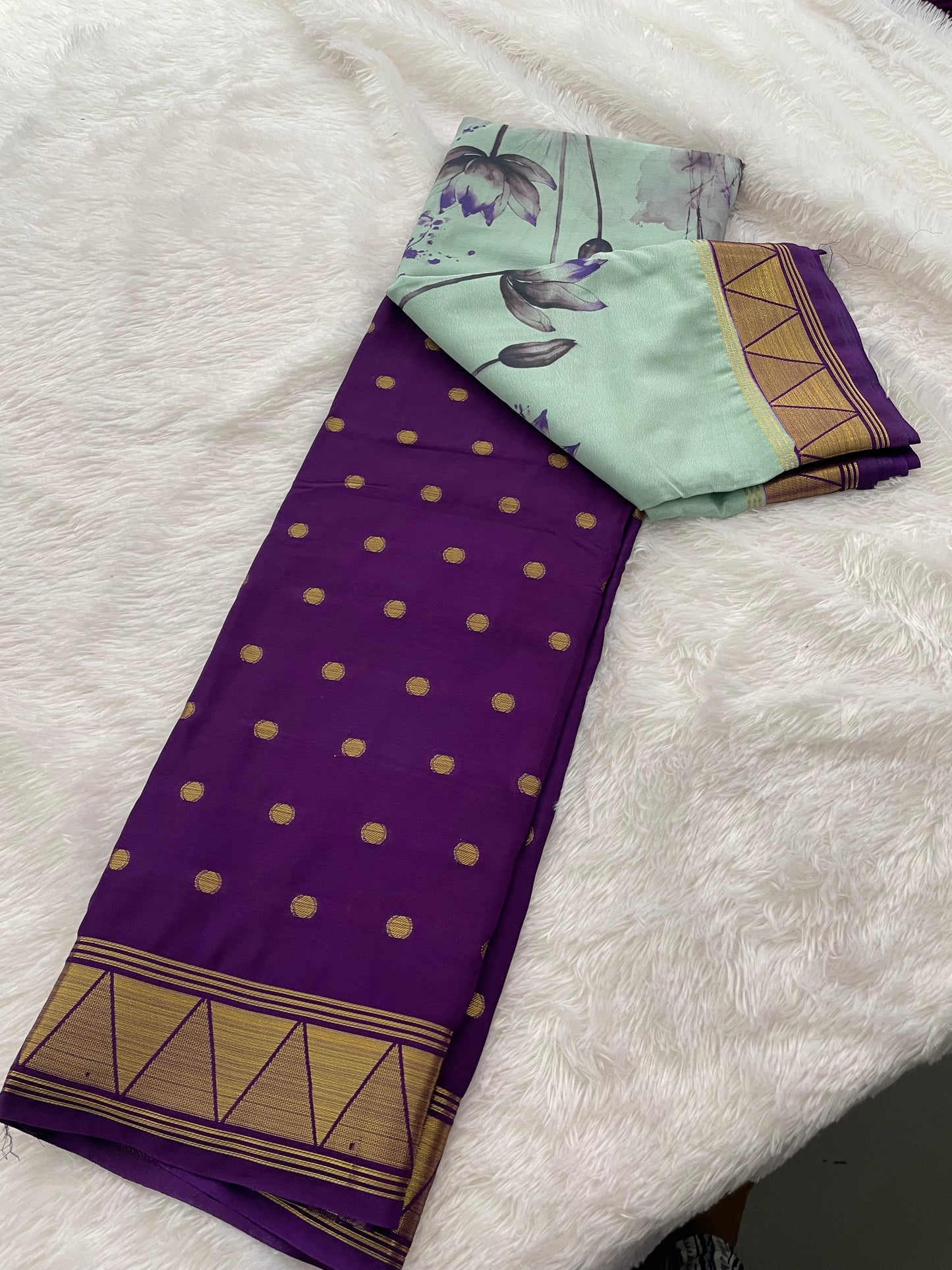 Printed crape silk