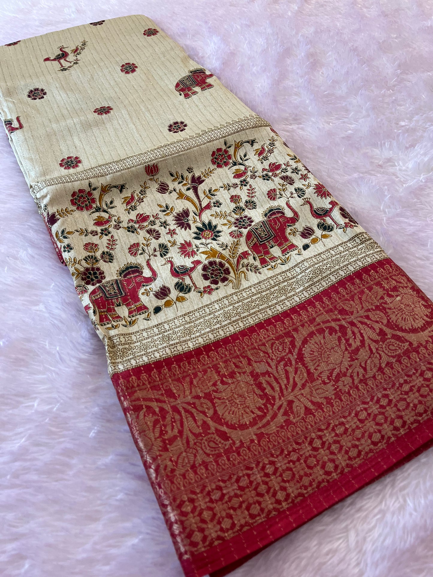 Tussar fancy saree printed