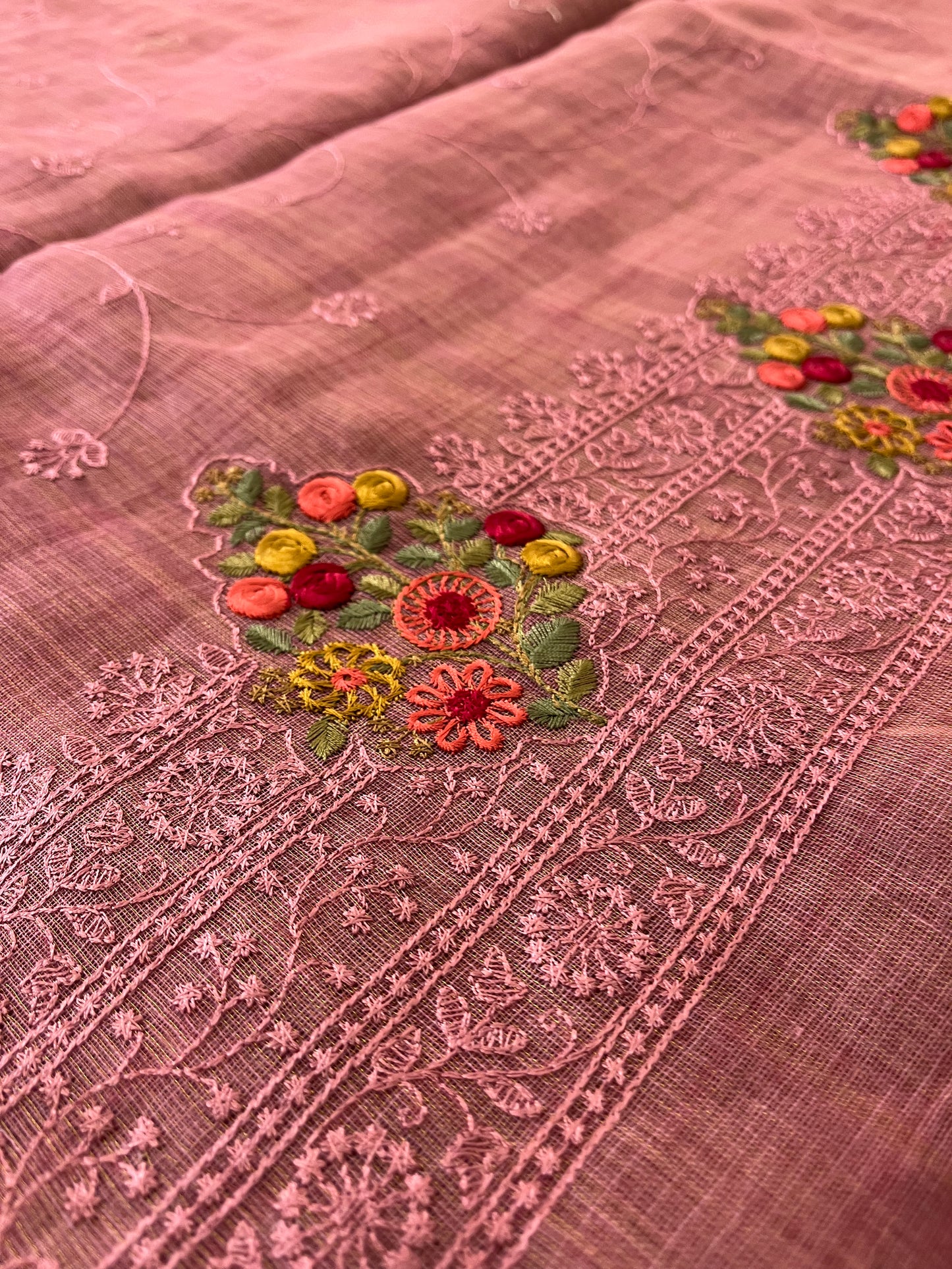 Designer linen Fancy Embroidery Buttas