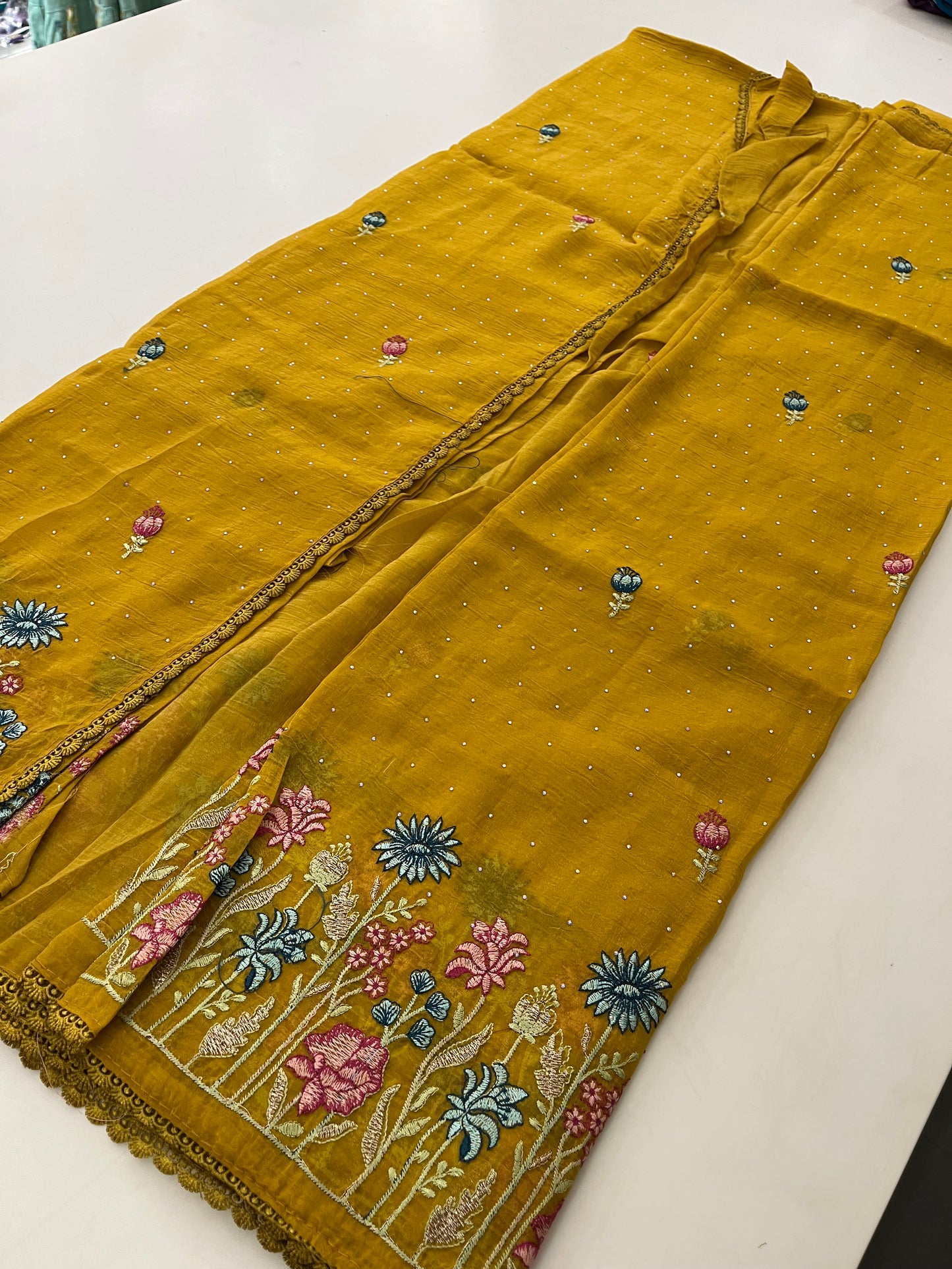 Organza Fancy Saree Embroidery