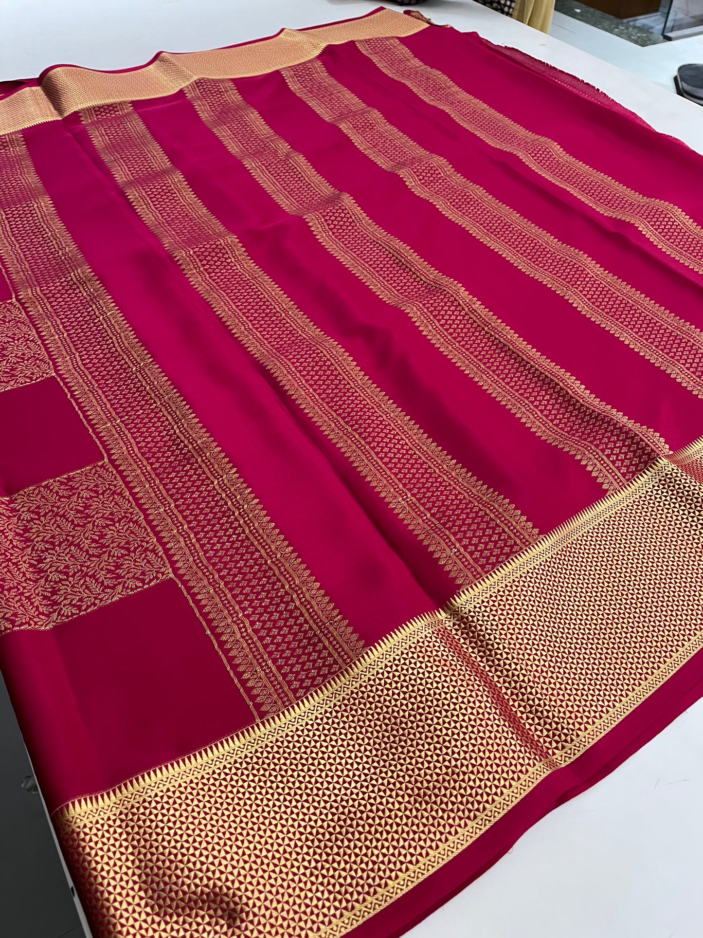 MA12-Pure crepe Mysore silk saree