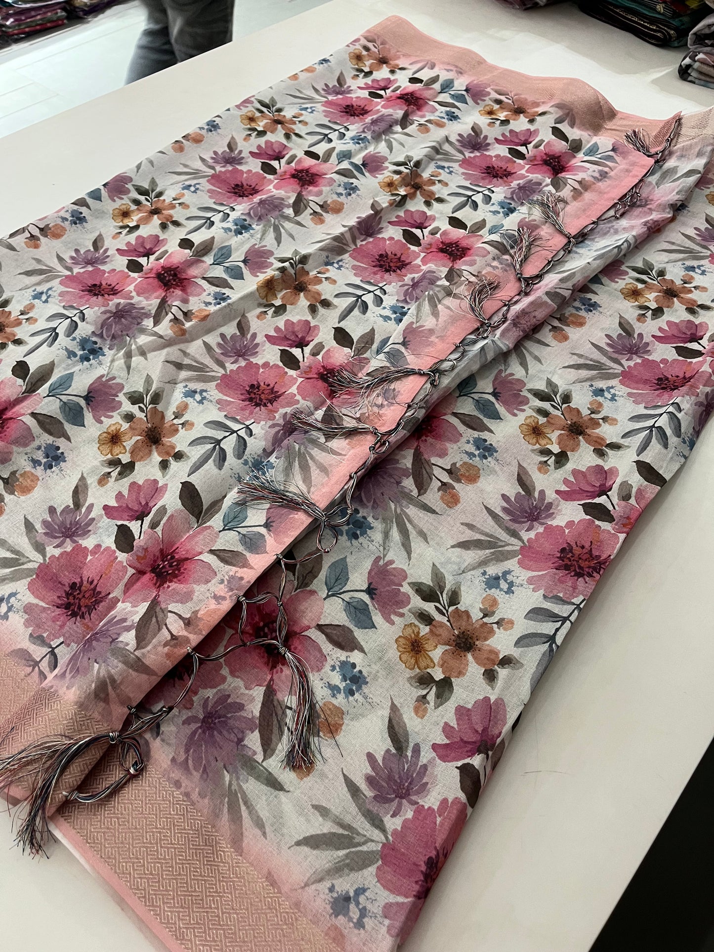 Ju7 Digital soft cotton printed saree