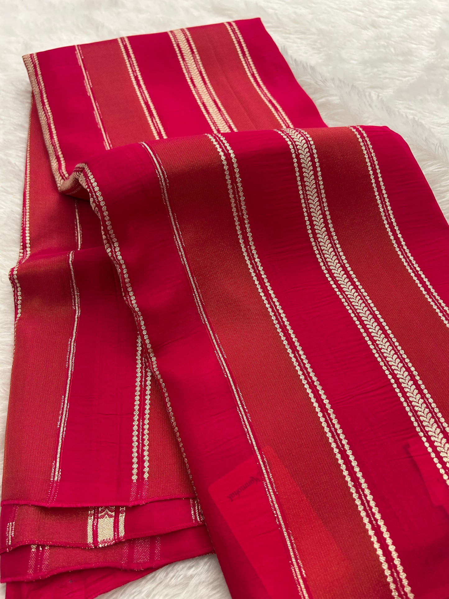 DESIGNER PARTYWEAR SAREE WITH CONTRAST BLOUSE-PINK X PURPLE