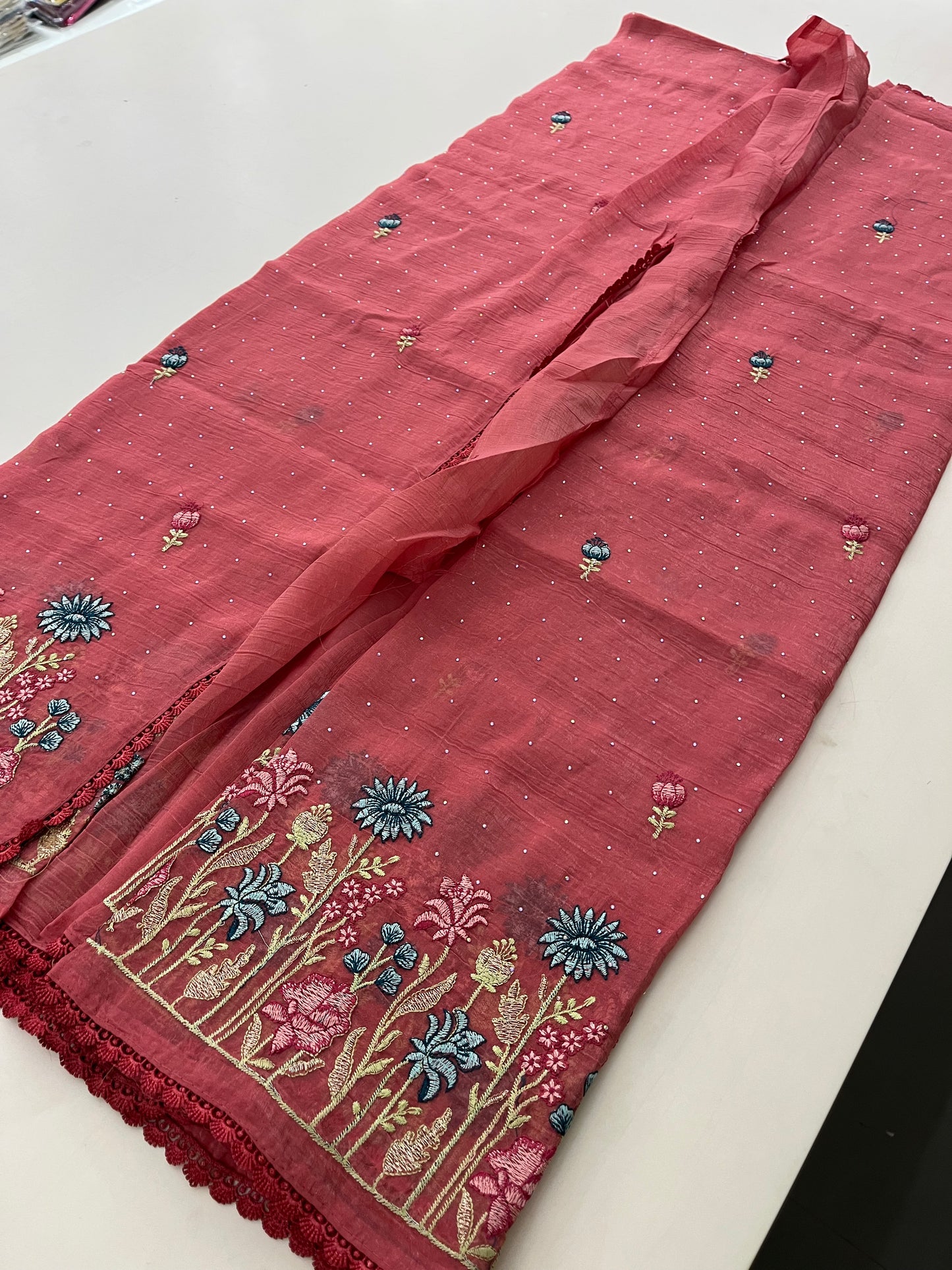Organza Fancy Saree Embroidery
