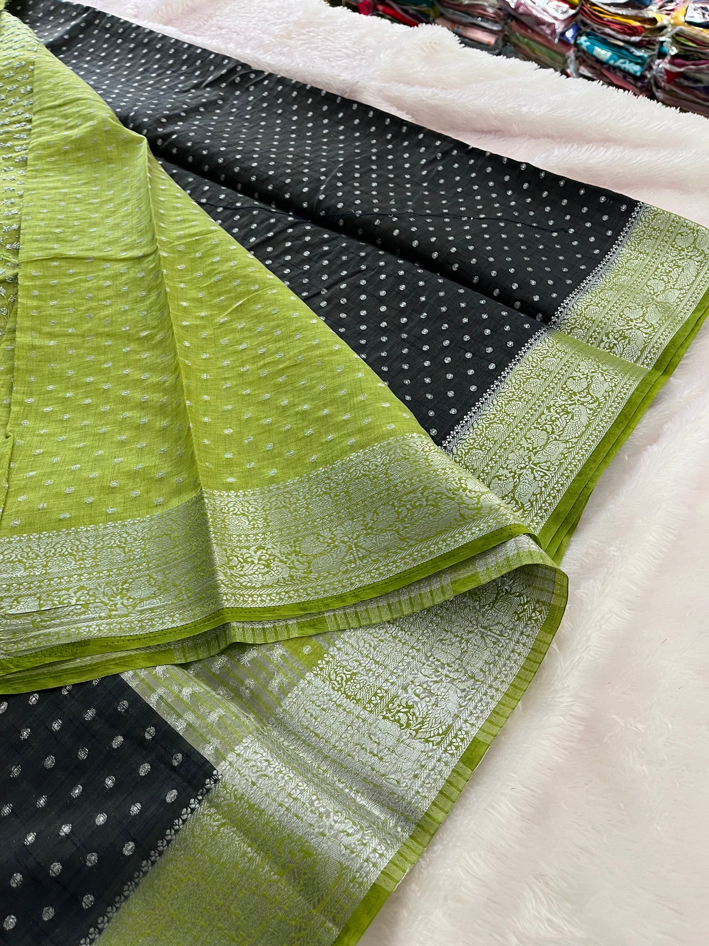 Madhubani silk contrast