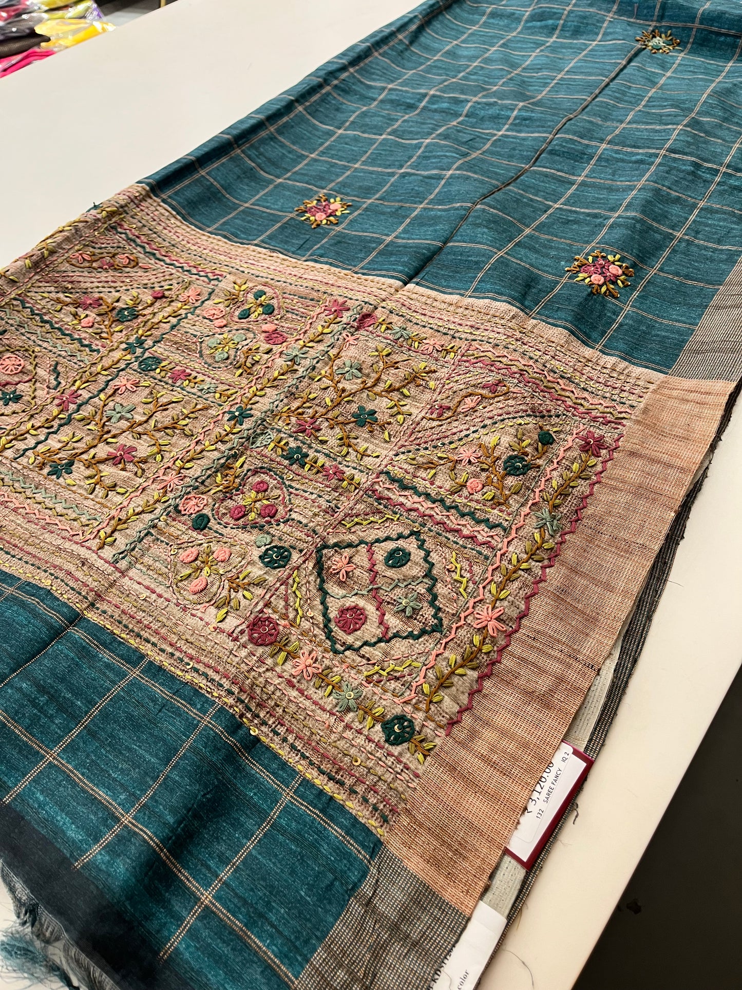 Lenin Embroidery Fancy saree