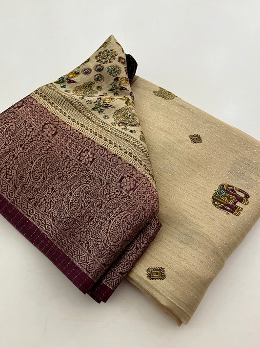 Tussar Fancy Printed