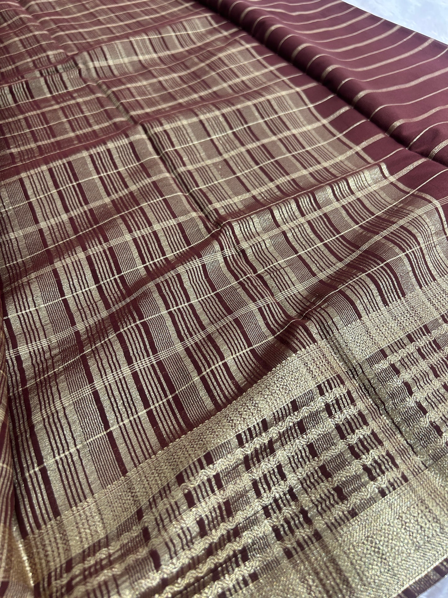 Striped All Self Semi Mysore Silk