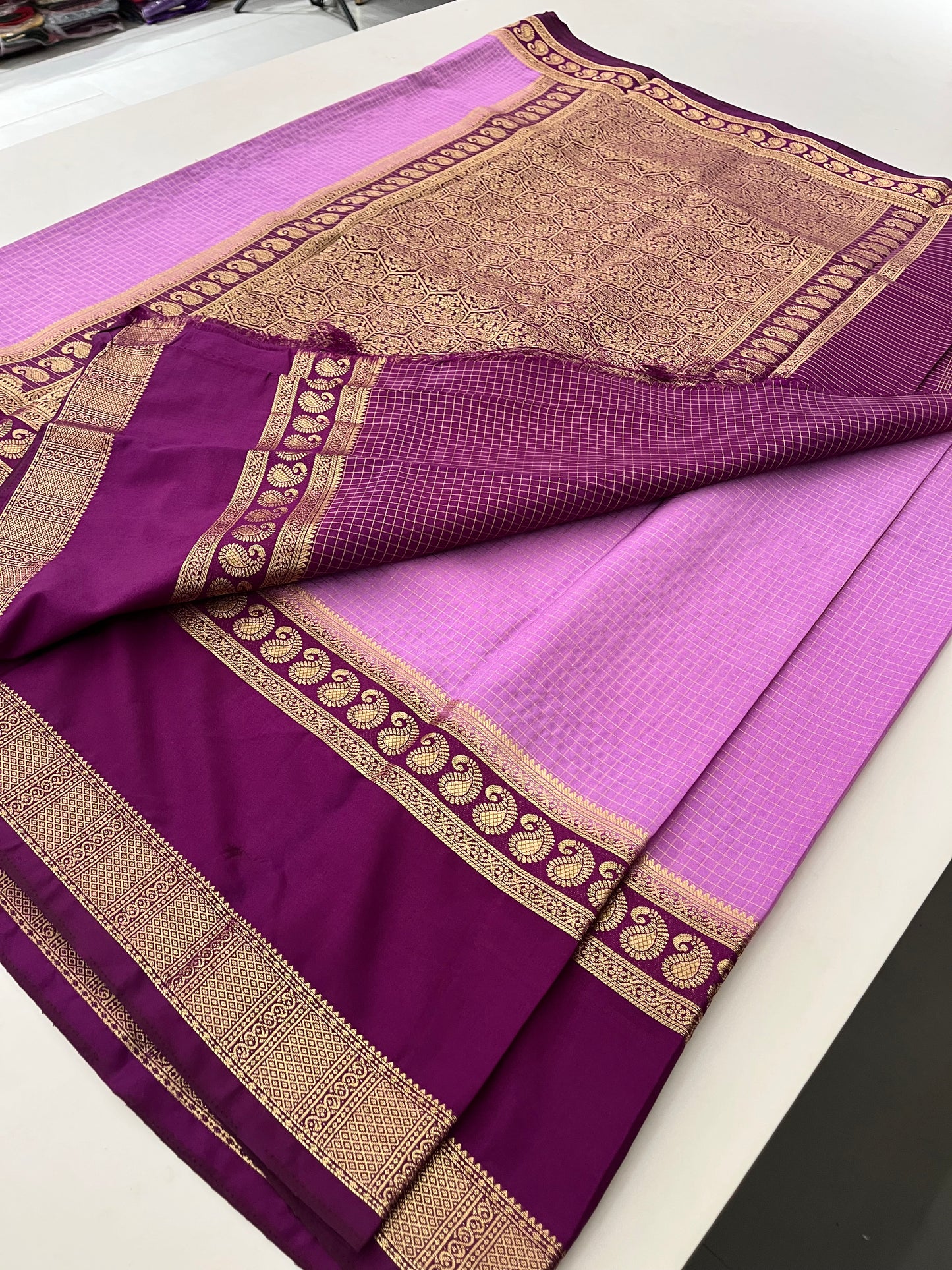 Crepe Small Checks Bentex Border