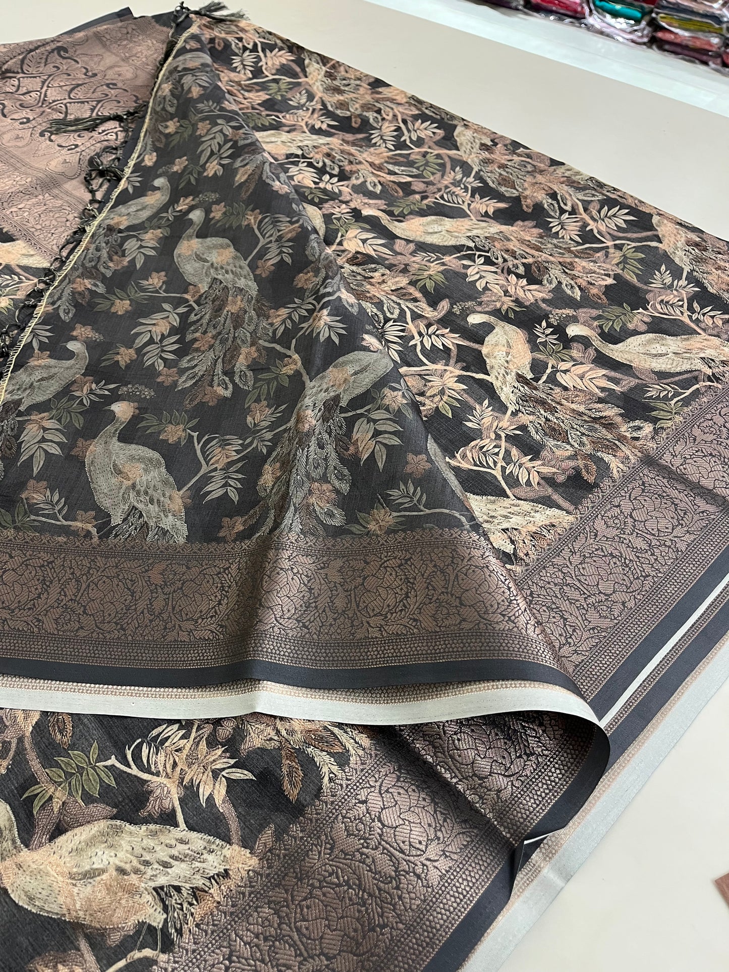 Printed Tussar silk