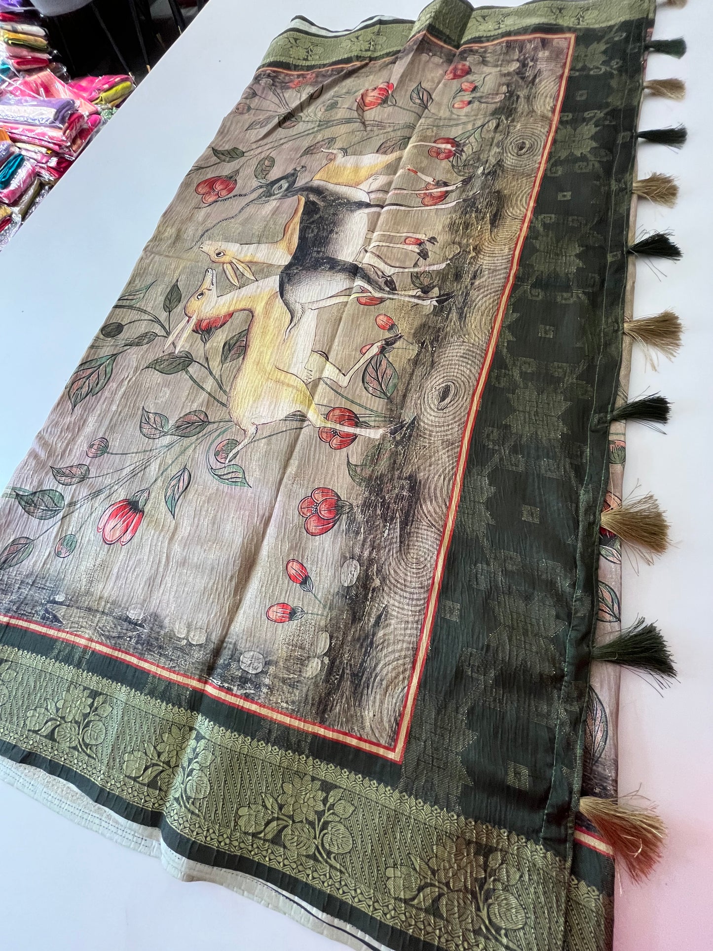 Printed Tussar fancy
