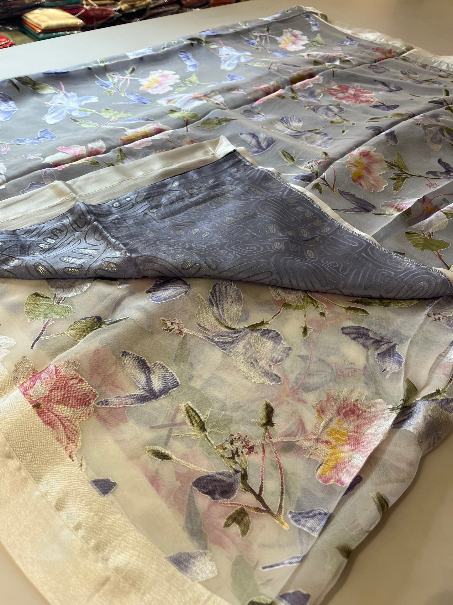 Brosso Chiffon satin Border Premium