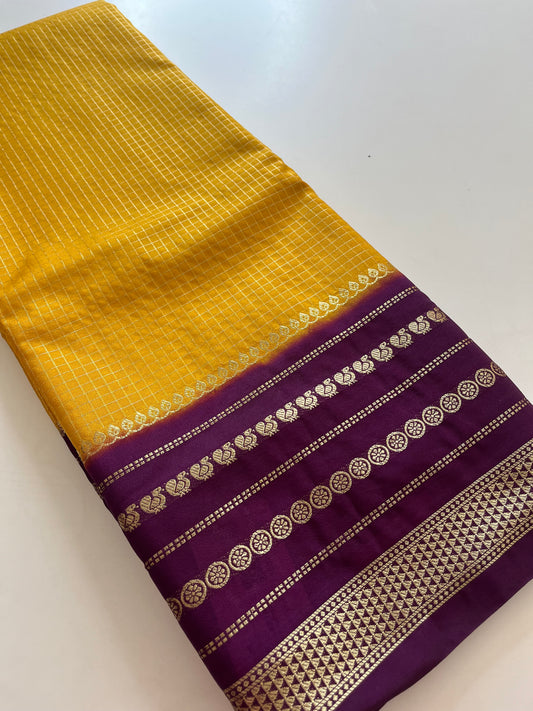 Crape Banarasi Checks Contrast