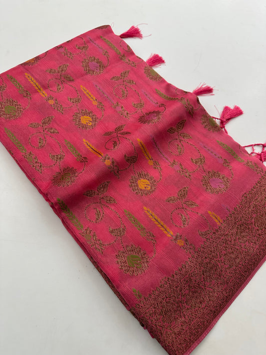 Premium Jute Tussar Fancy Saree-J9