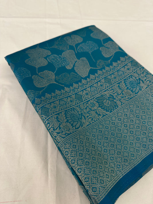 Rama Blue Soft Kanjeevaram Styles Zari Designer Saree