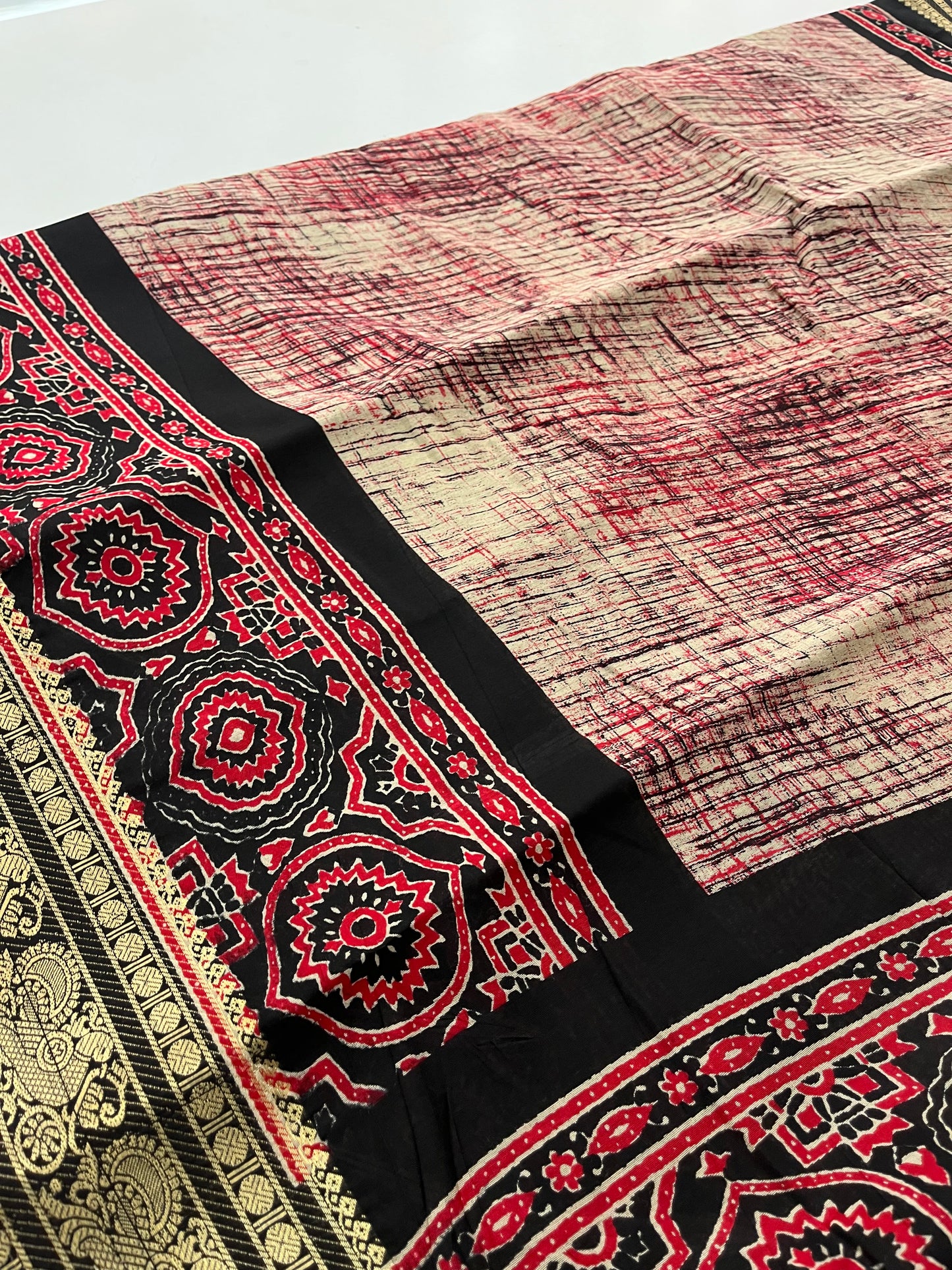 Bagru print fancy saree