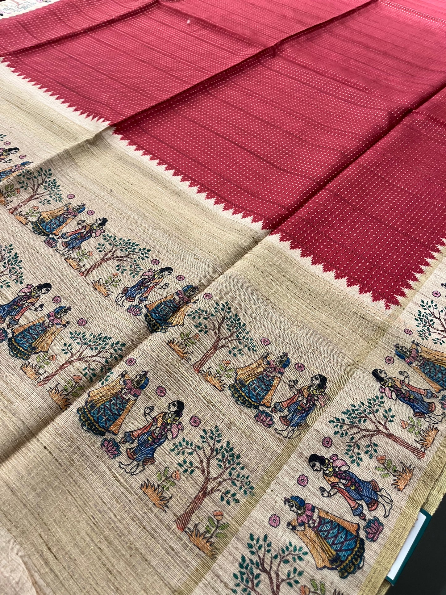 Jute silk Kalamkari blouse