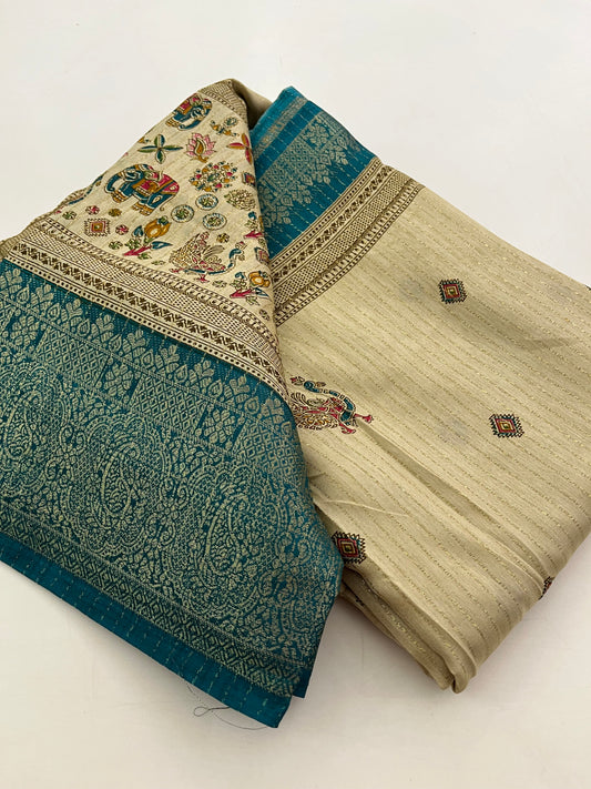 Tussar Fancy Printed