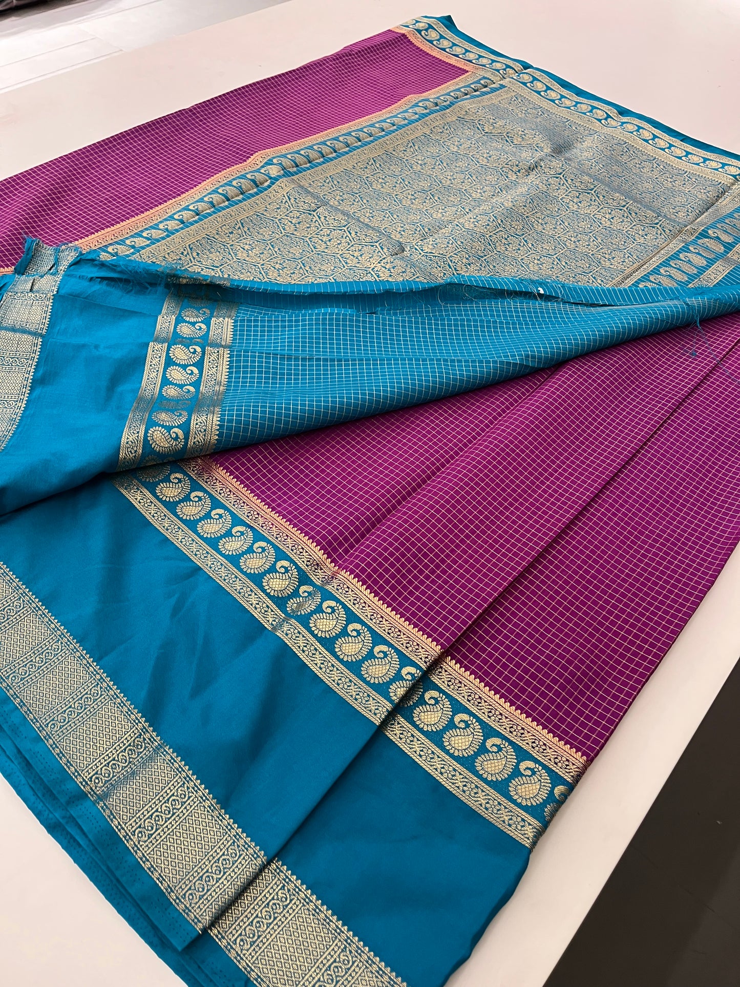 Crepe Small Checks Bentex Border