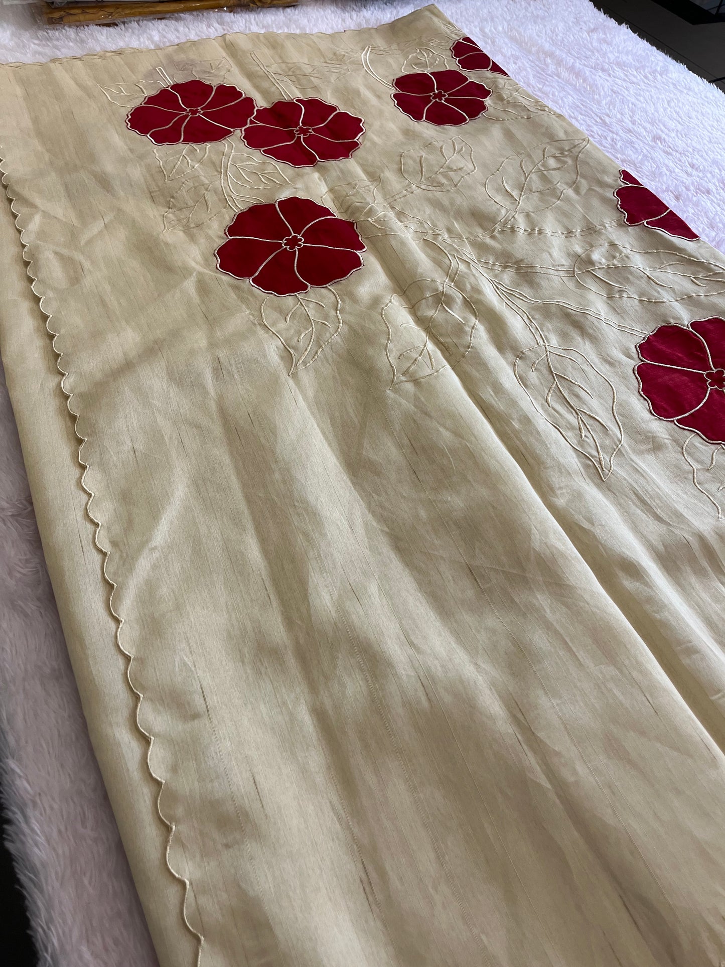 Pure Tussar Silk Appliqué