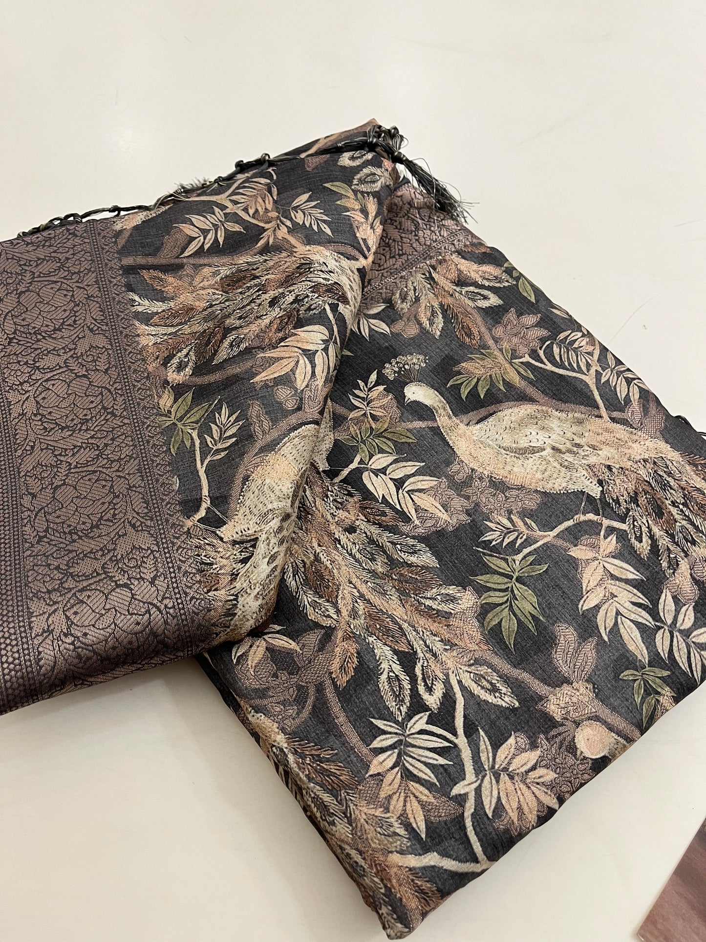 Printed Tussar silk
