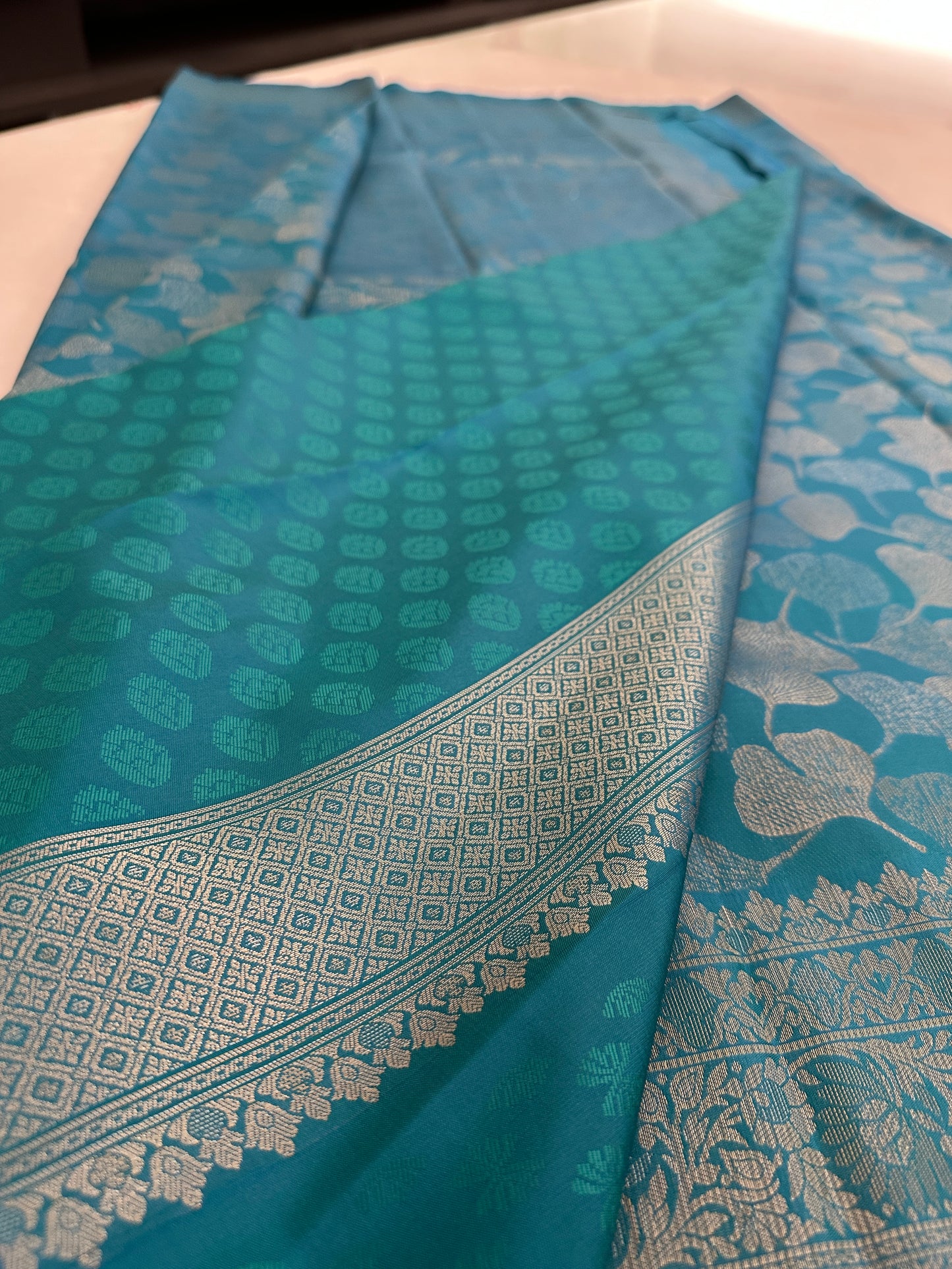 Rama Blue Soft Kanjeevaram Styles Zari Designer Saree