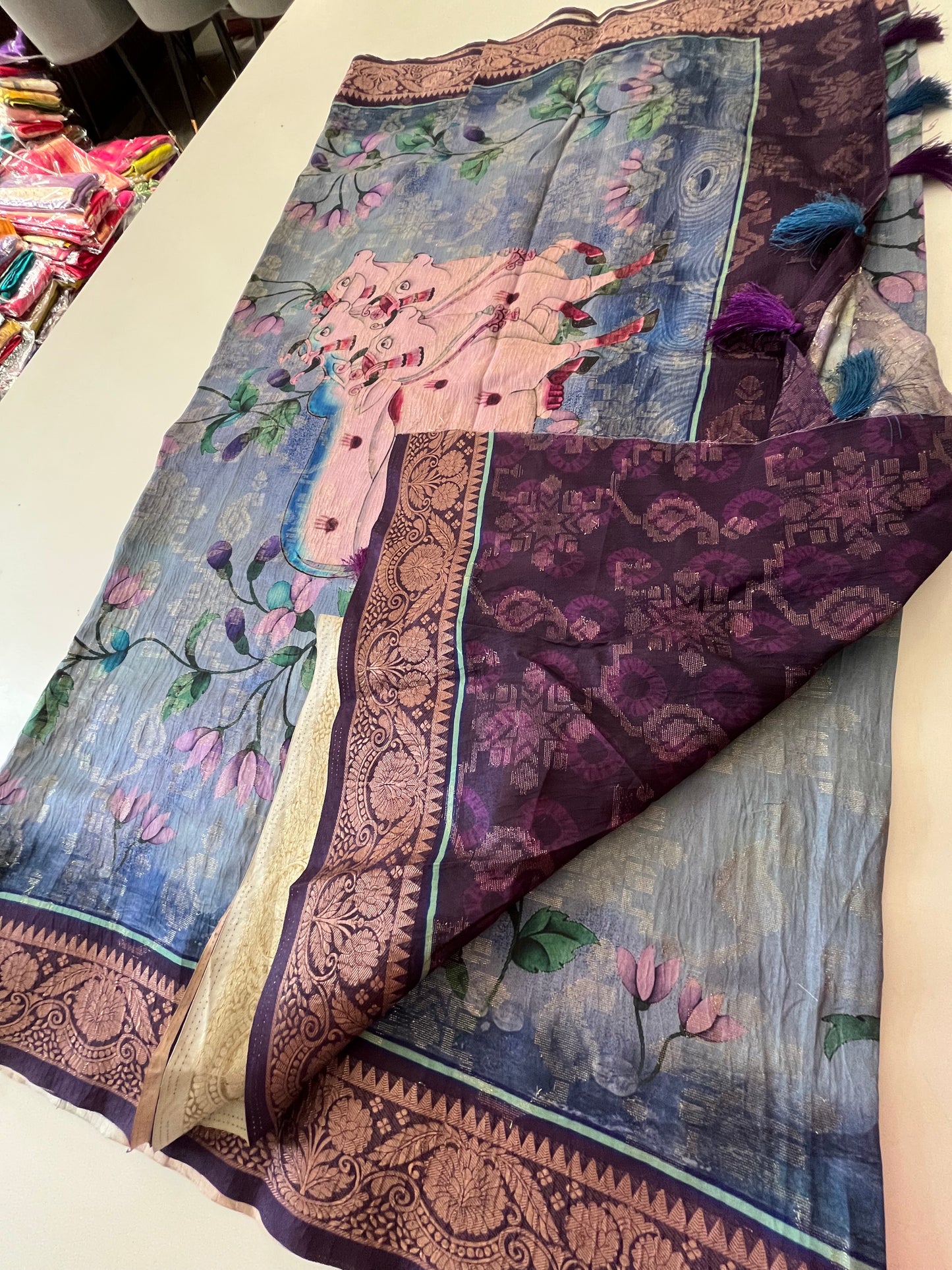 Printed Tussar fancy