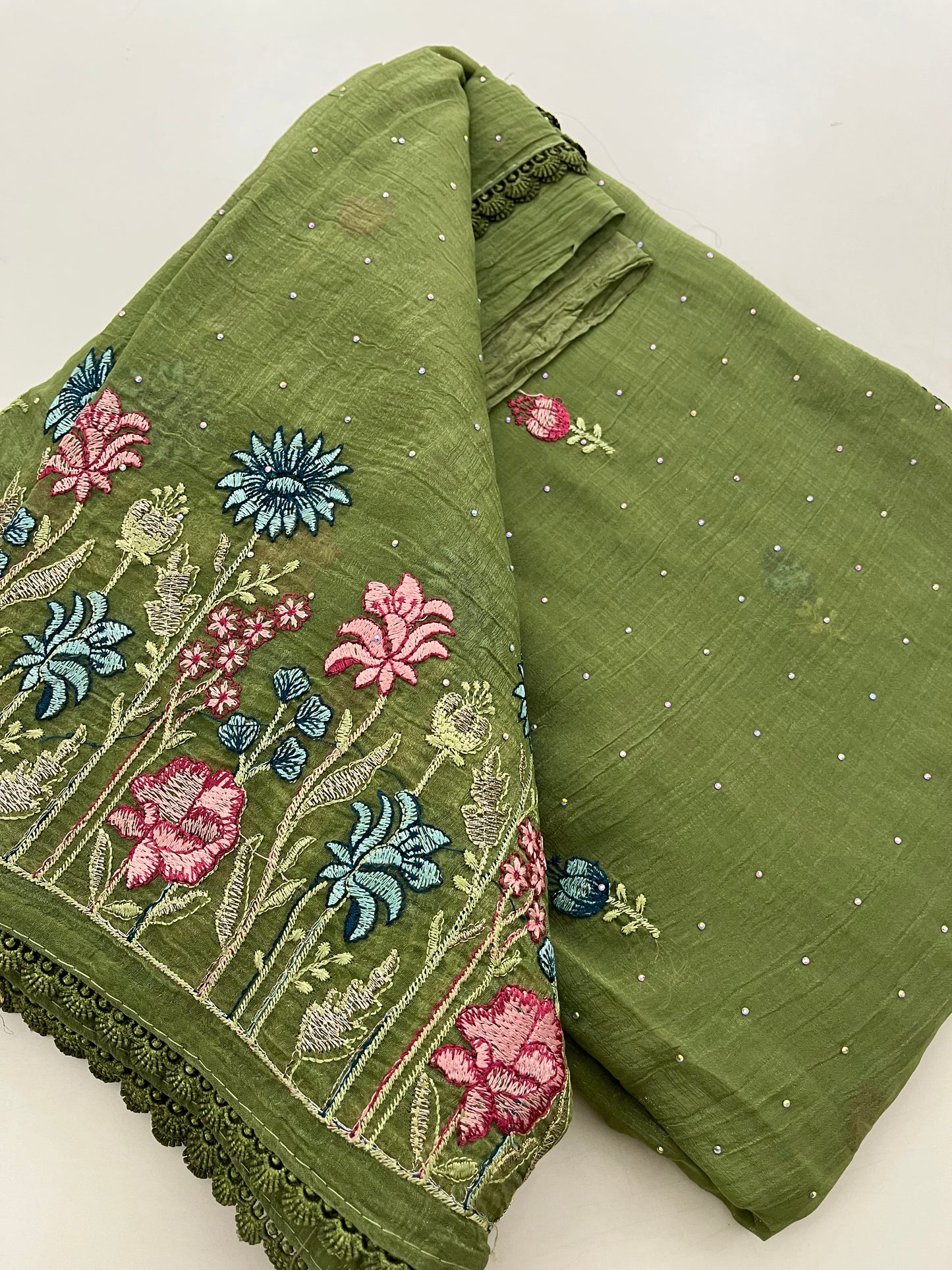 Organza Fancy Saree Embroidery