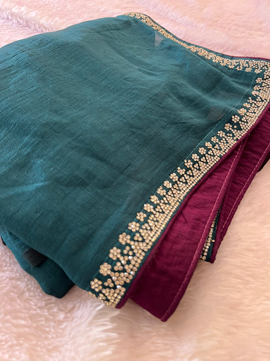 Tussar Fancy Stone Work