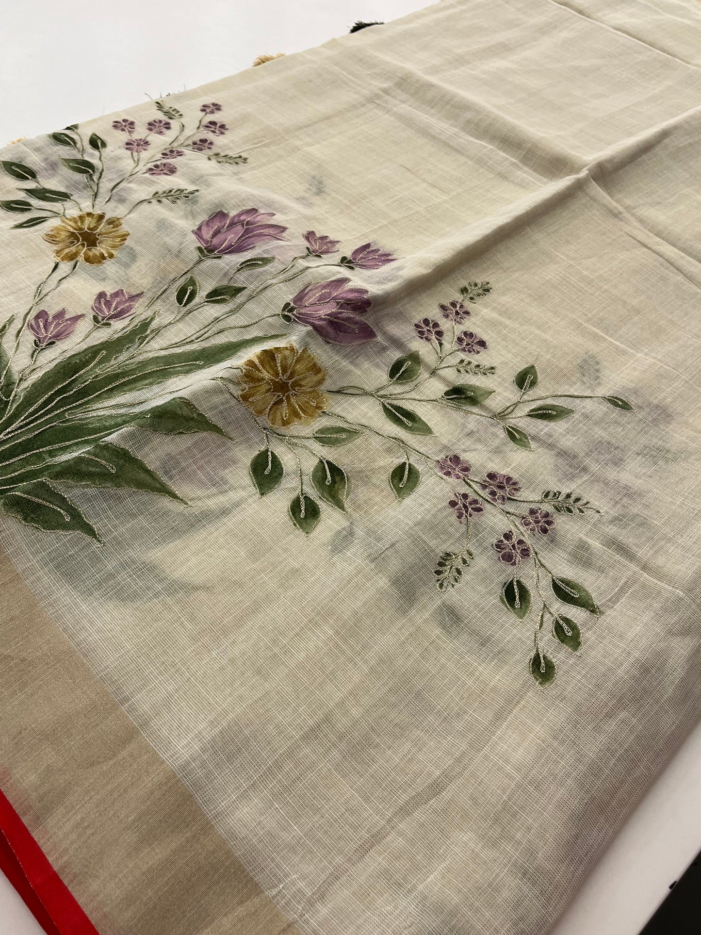 Linen design embroidery work