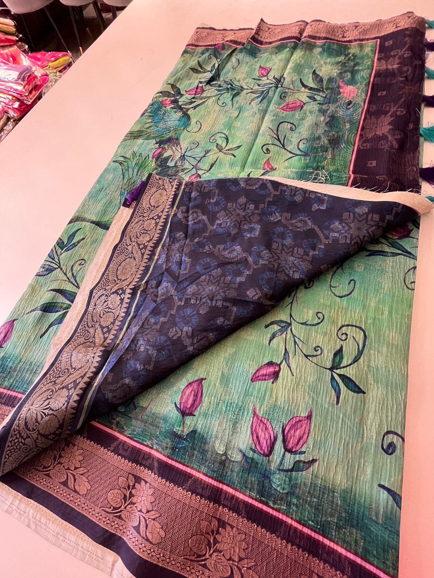 Printed Tussar fancy