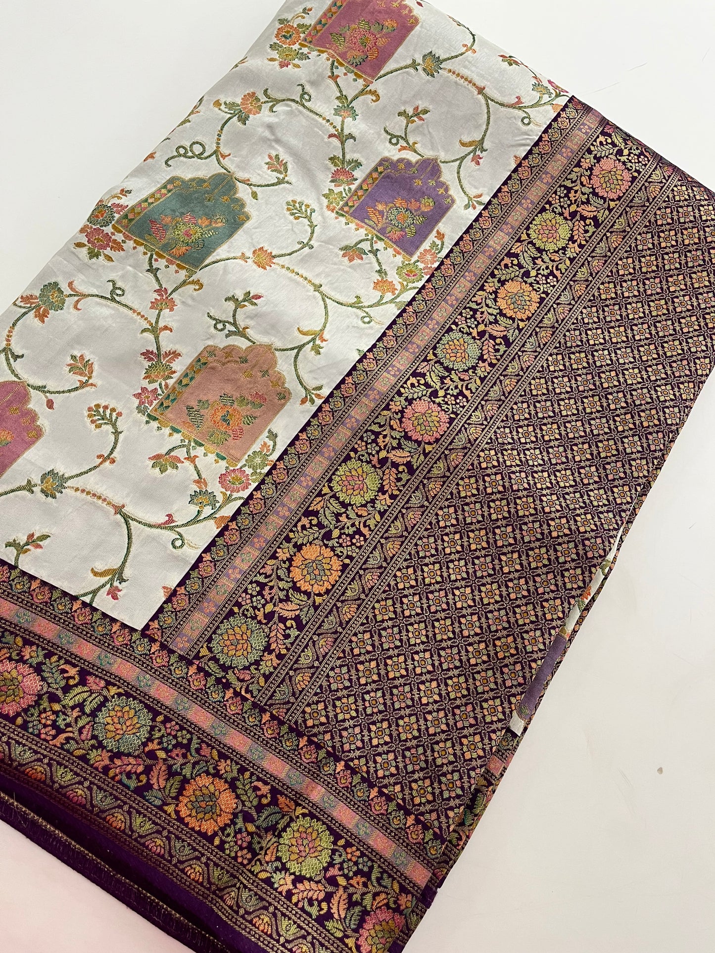 Ju3 Pure Dupion Silk Saree