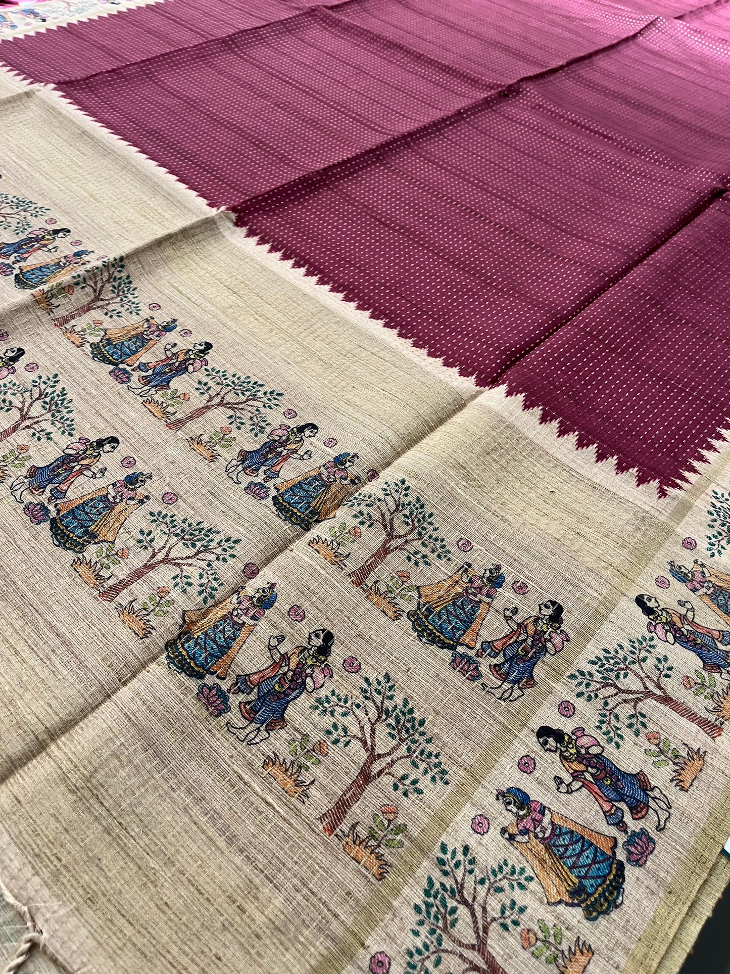 Jute silk Kalamkari blouse