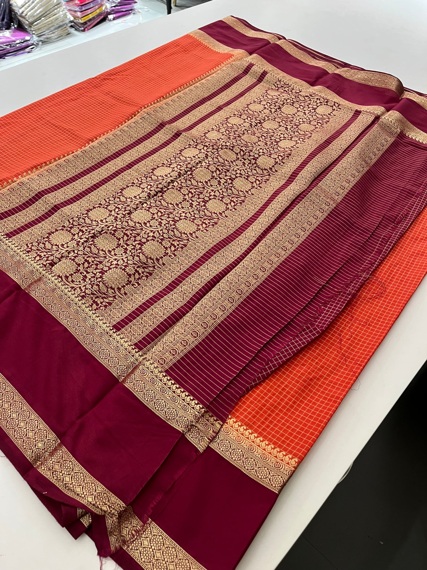 Crepe Small Checks Bentex Border