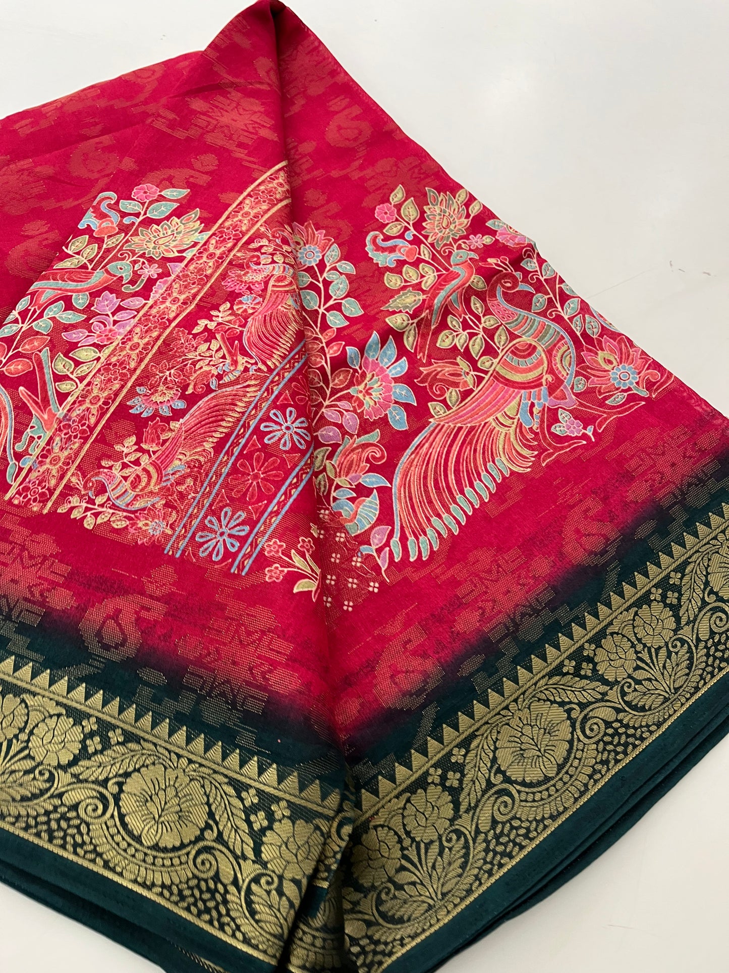 Kalamkari Linen Chiffon