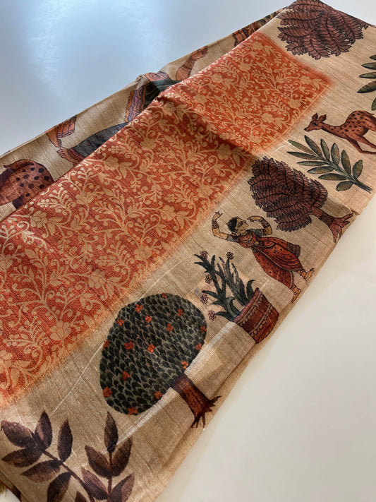 Premium Tussar Crape brocade