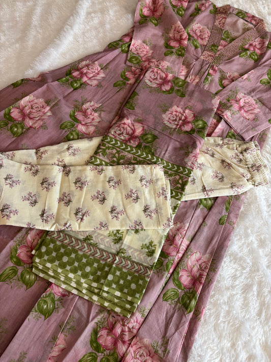 Floral Anarkali Kurti With Plaazo