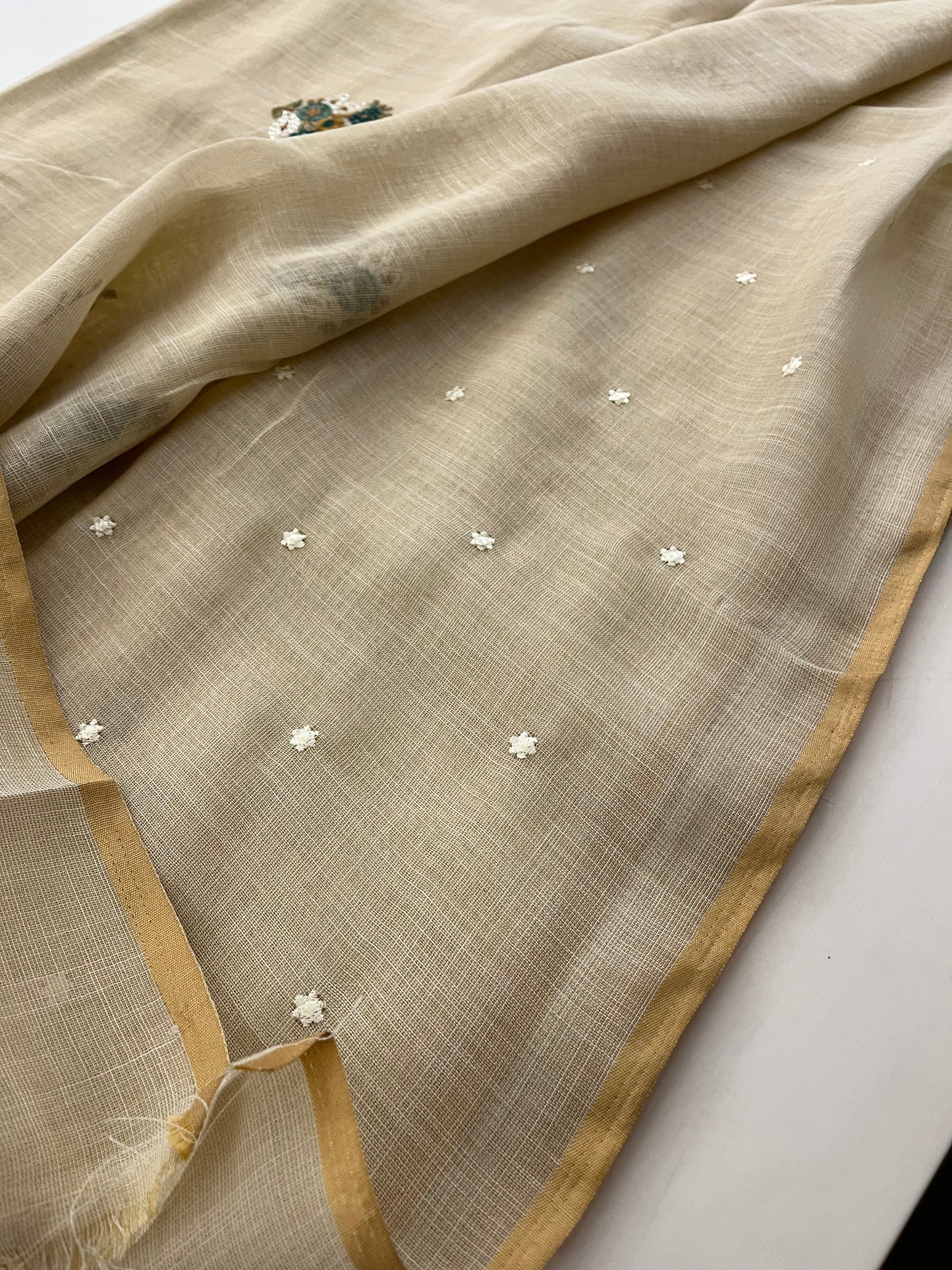 Linen cotton Fancy saree
