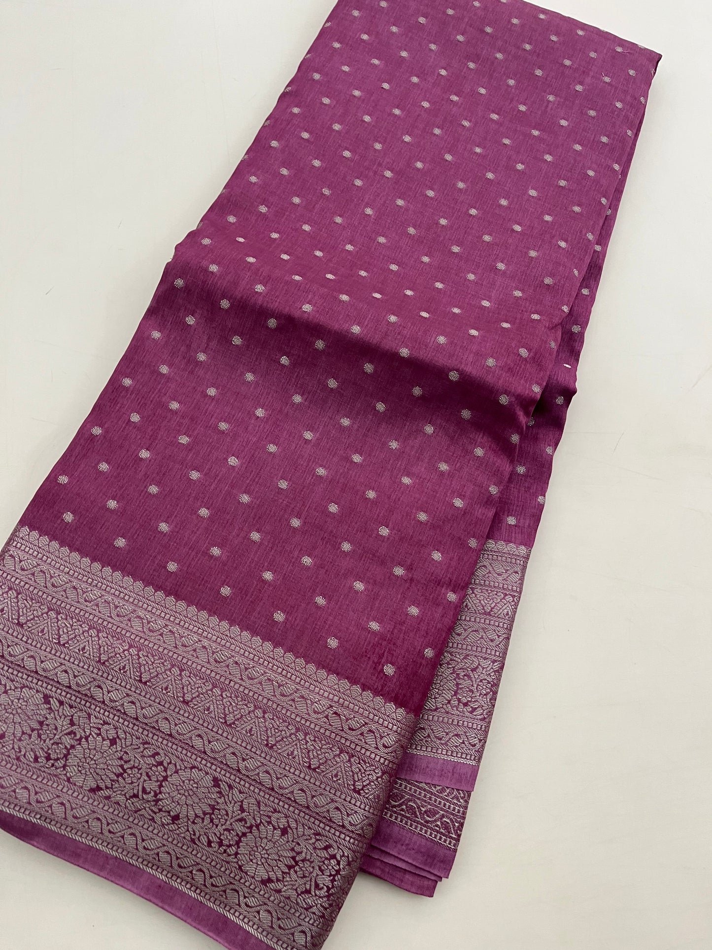 Ju9 Banarasi Crepe Silver