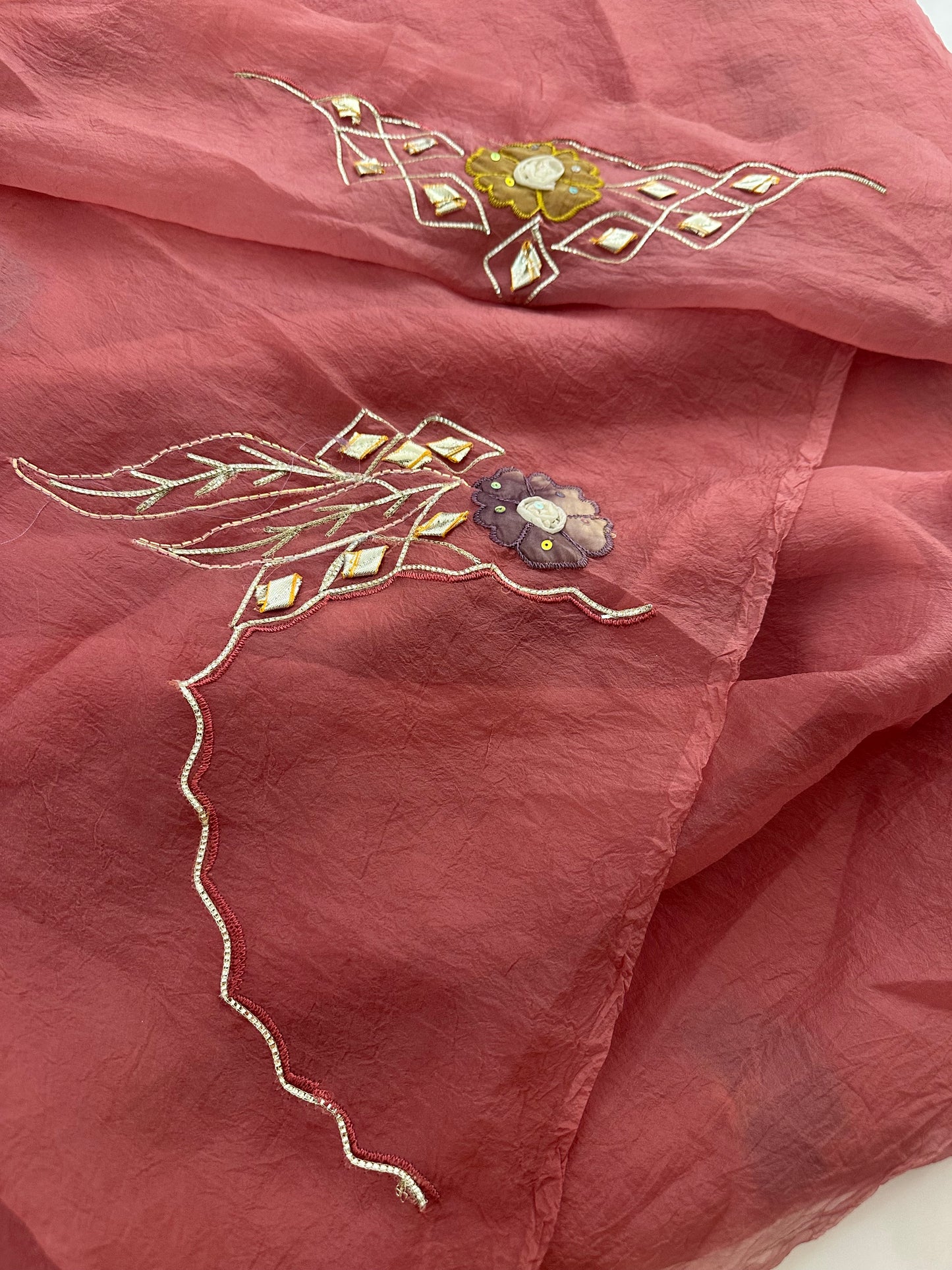 Organza Appliqué Work saree -M27
