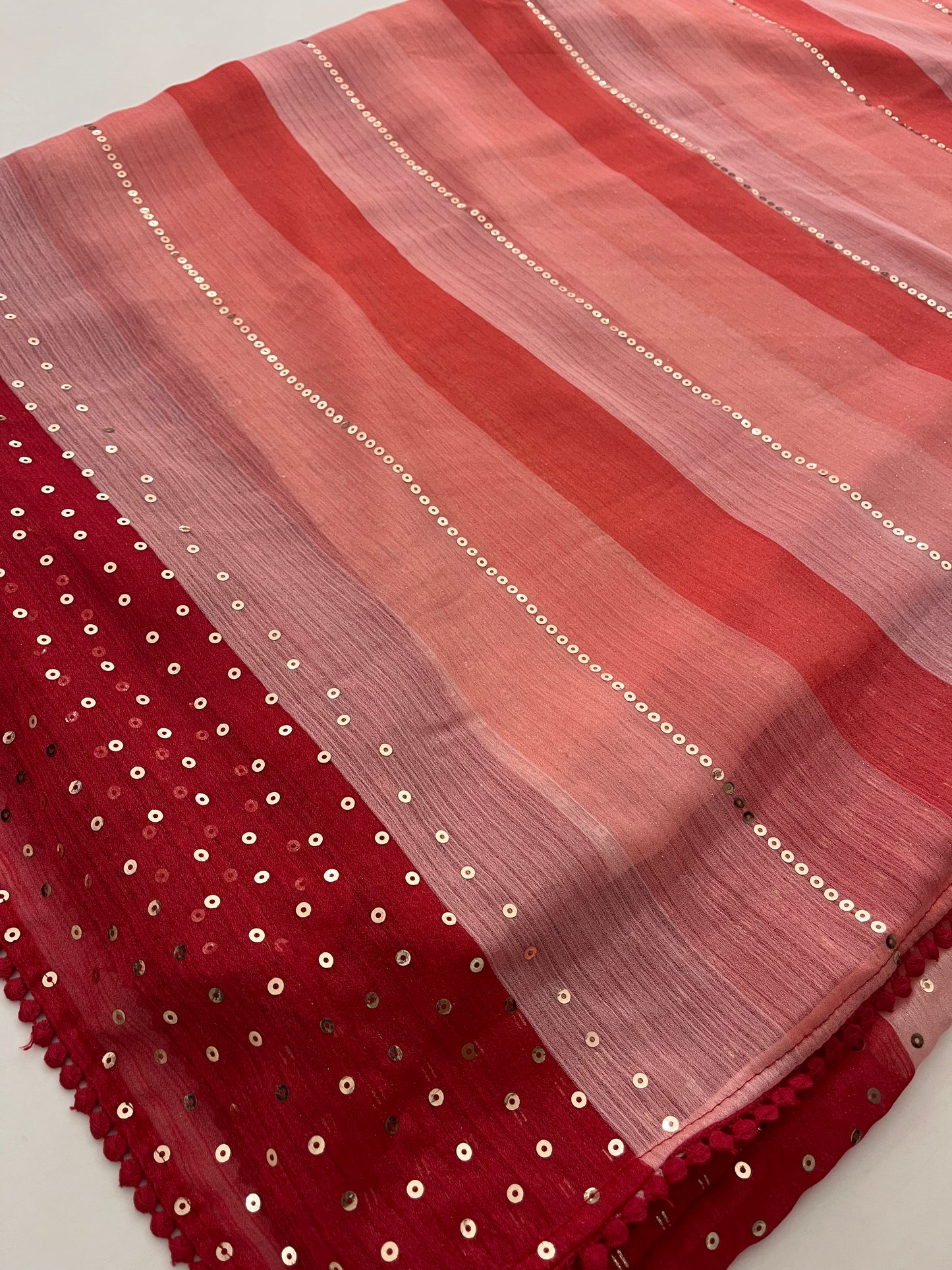Designer peach saree