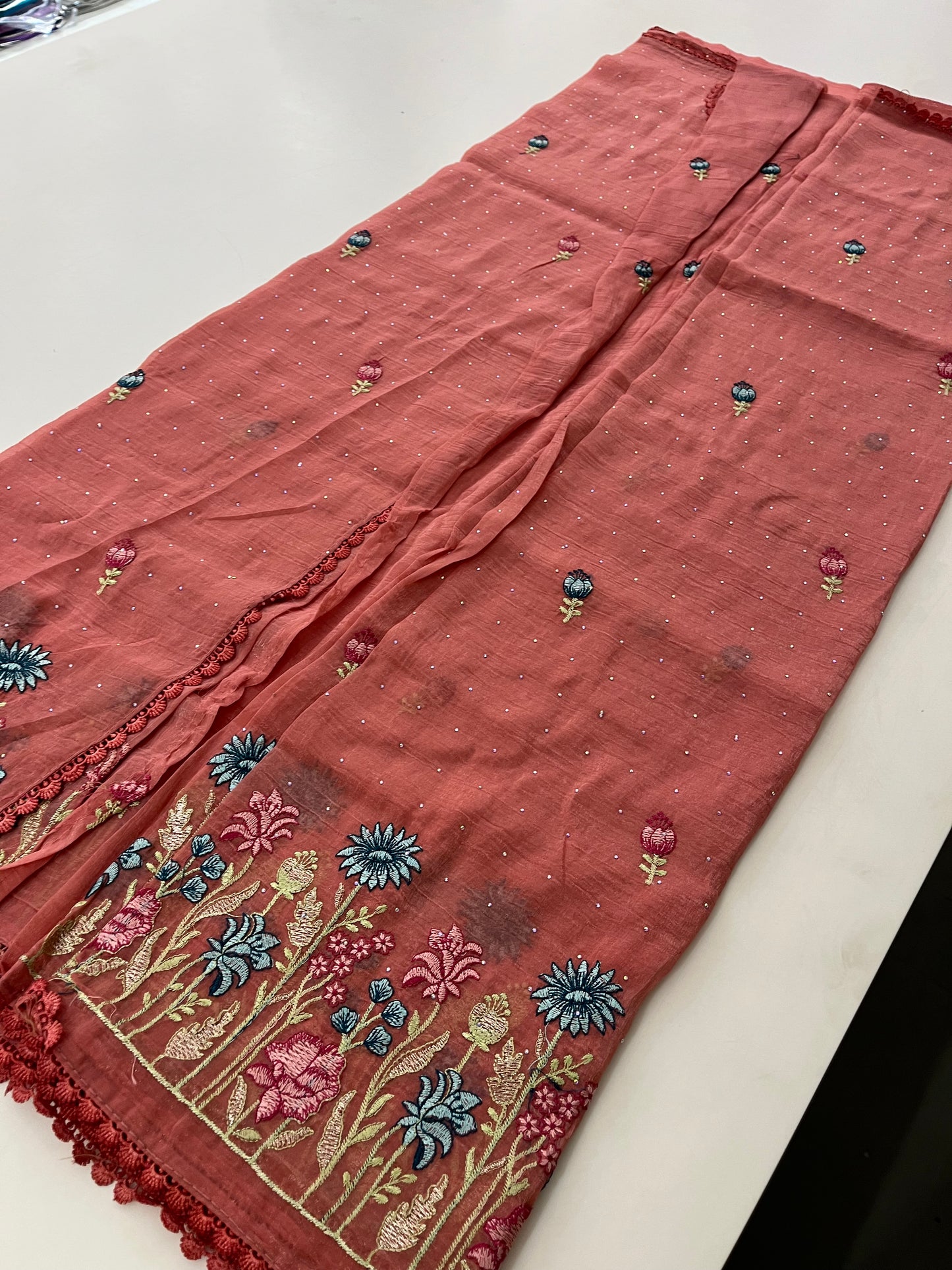 Organza Fancy Saree Embroidery